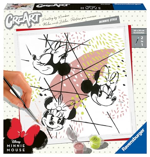 Ravensburger Malen nach Zahlen carré Disney Mouse Mickey Ravensburger CreArt-Malen nach Zahlen 20127 – Minnie Style – ab 12 Jahren, one Size von Ravensburger Malen nach Zahlen