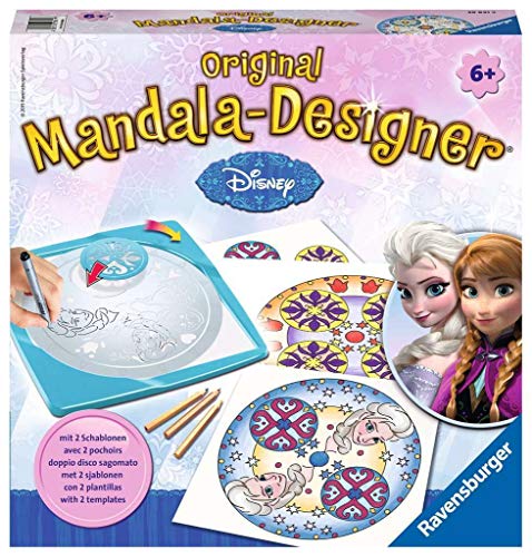 Ravensburger Mandala Designer Frozen 29841, Zeichnen lernen mit Anna, Elsa und ihren Freunden für Kinder ab 6 Jahren, Kreatives Zeichen-Set mit Mandala-Schablonen für farbenfrohe Mandalas von Ravensburger Mandala Designer