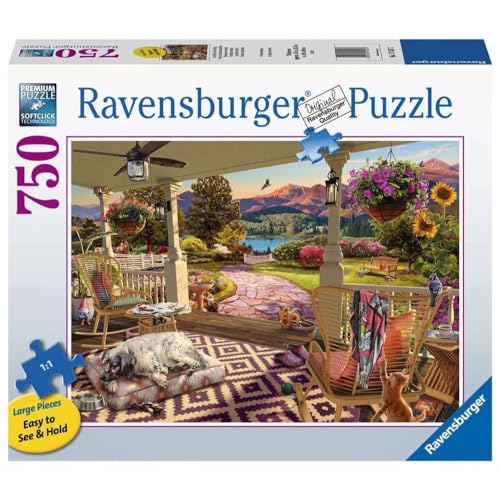 Ravensburger Puzzle 17457 - Entspannung auf der Veranda - 750 Teile Large Pieces, Puzzlespaß mit größeren Puzzleteilen für die ganze Familie von Ravensburger Puzzle