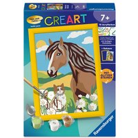 CreArt, Malen nach Zahlen Kinder - Pferd und Kätzchen von Ravensburger Spieleverlag
