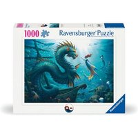 Erwachsenenpuzzle 1000 Teile - Verzauberte Tiefen: Drache, Meerjungfrau und Schildkröten von Ravensburger Verlag GmbH