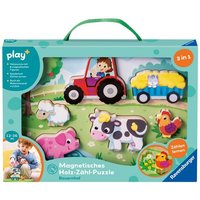 Play+ Magnetisches Holz-Zähl-Puzzle: Bauernhof - ab 12 Monate von Ravensburger Spieleverlag