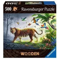 Ravensburger 17514 - Wooden, Tiger im Dschungel, Holz-Puzzle inkl. 40 Whimsies, 500 Teile von Ravensburger