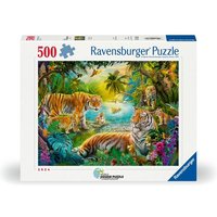 Erwachsenenpuzzle 500 Teile - Tigerfamilie in der Oase von Ravensburger Verlag GmbH