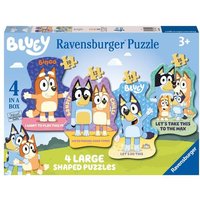 Ravensburger Kinderpuzzle 03132 - Bluey: Auf geht s! - 4 konturgeformte Puzzles mit 10, 12, 14 und 16 großen, stabilen Puzzleteilen, für kleine Bluey-Fans ab 3 Jahren von Ravensburger Verlag GmbH