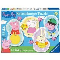 Ravensburger Kinderpuzzle 06956 - Zeit für Spiel und Spaß - 4 konturgeformte Puzzles mit 10, 12, 14 und 16 großen, stabilen Puzzleteilen, für kleine Peppa Pig-Fans ab 3 Jahren von Ravensburger Verlag GmbH