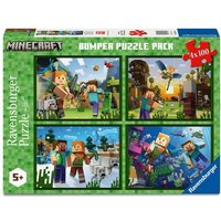 Ravensburger Kinderpuzzle 05716 - Biome erforschen – 4x 100 Teile Puzzle in einer Box, für Puzzle-Freunde und Minecraft-Fans ab 5 Jahren von Ravensburger Verlag GmbH
