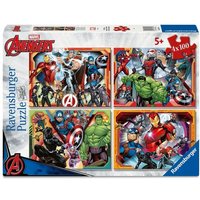 Ravensburger Kinderpuzzle 07079 - Die mächtigen Avengers – 4x 100 Teile Puzzle in einer Box, für Puzzle-Freunde und Fans der Avengers ab 5 Jahren von Ravensburger Verlag GmbH