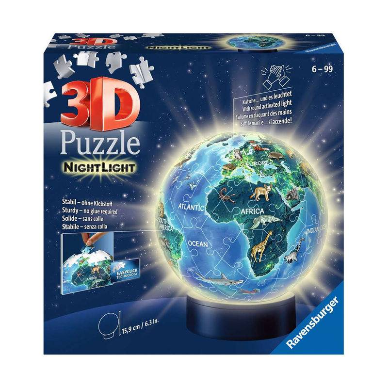 LED-Nachtlicht 3D-PUZZLE – ERDE BEI NACHT 72-teilig von Ravensburger Verlag