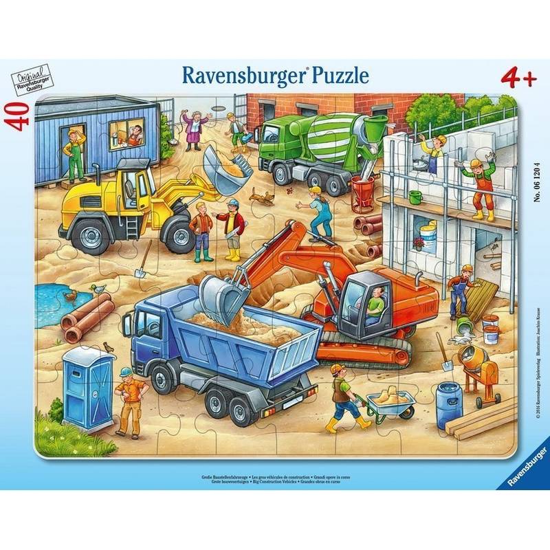 Rahmenpuzzle GROßE BAUSTELLENFAHRZEUGE 40-teilig von Ravensburger Verlag Puzzle