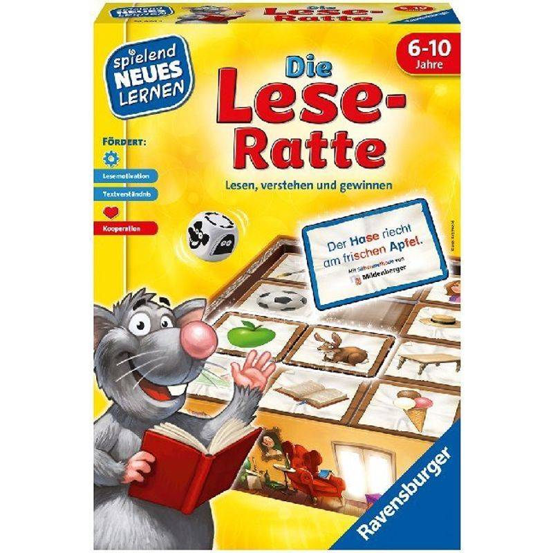 Ravensburger 24956 - Die Lese-Ratte - Spielen und Lernen für Kinder, Lernspiel für Kinder ab 6-10 Jahren, Spielend Neues Lernen für 1-4 Spieler von Ravensburger Verlag