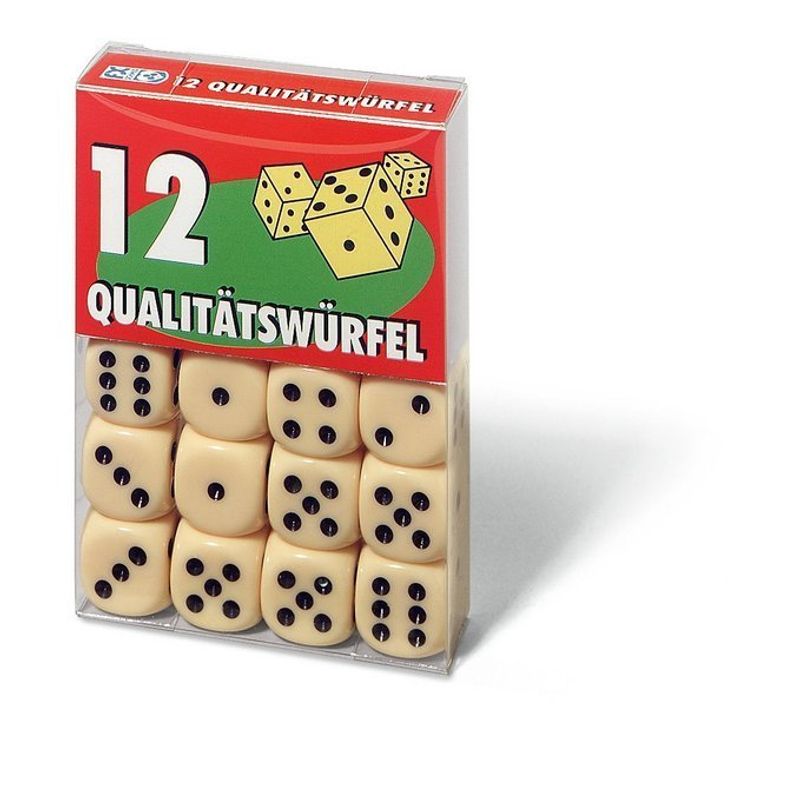 Ravensburger 27097 - 12 Würfel in Klarsichtbox, Spielzubehör, für die ganze Familie, Qualität von Ravensburger Verlag