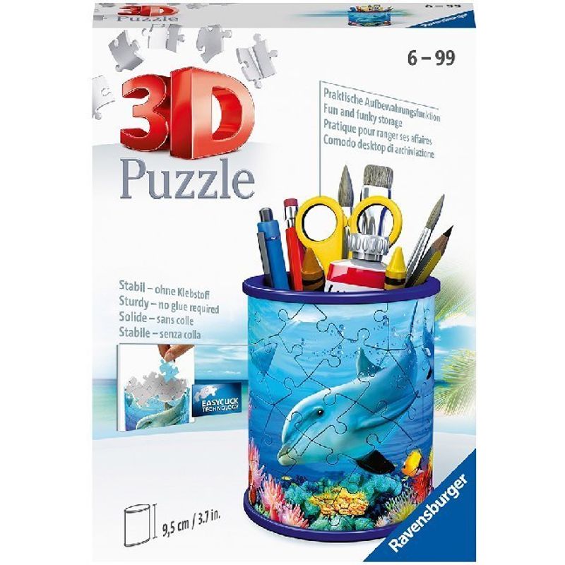 Ravensburger 3D Puzzle 11176 - Utensilo Unterwasserwelt - 54 Teile - Stiftehalter für Tierliebhaber ab 6 Jahren, Schreibtisch-Organizer für Kinder von Ravensburger Verlag