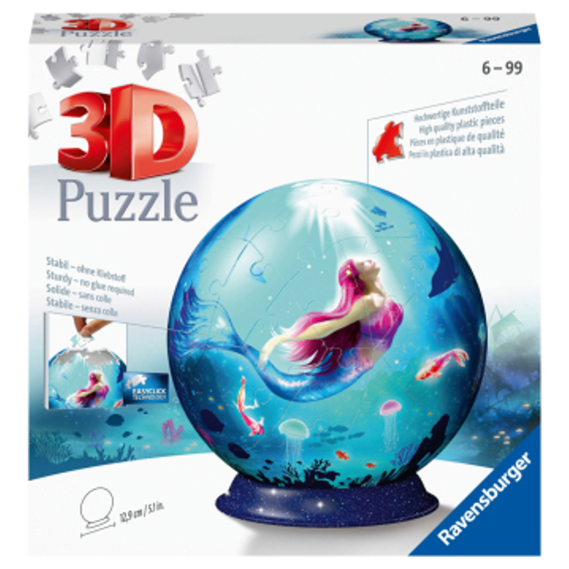 Ravensburger 3D Puzzle 11250 - Puzzle-Ball Bezaubernde Meerjungfrauen - 72 Teile von Ravensburger Verlag