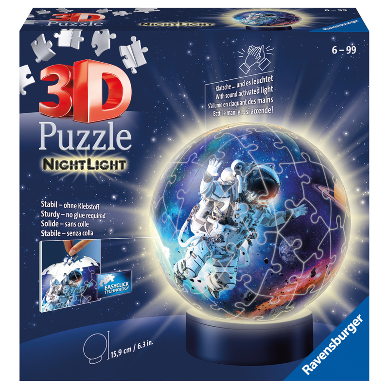 Ravensburger 3D Puzzle 11264 - Nachtlicht Puzzle-Ball Astronauten im Weltall - 7 von Ravensburger Verlag