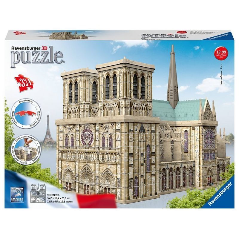 Ravensburger 3D Puzzle 12523 - Cathédrale Notre-Dame de Paris - 324 Teile - Notre-Dame zum selber Puzzeln ab 10 Jahren von Ravensburger Verlag