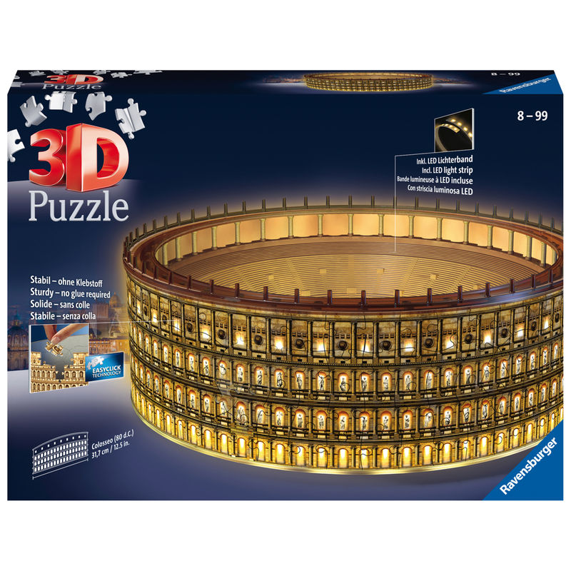 Ravensburger 3D Puzzle Kolosseum in Rom bei Nacht 11148 - leuchtet im Dunkeln von Ravensburger Verlag