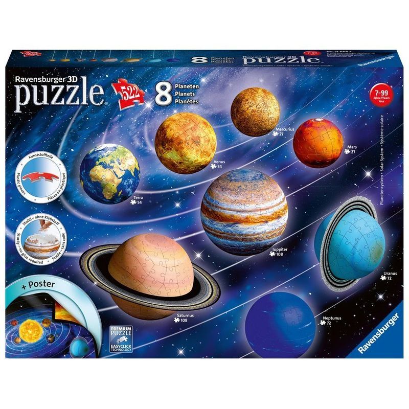 Ravensburger 3D Puzzle Planetensystem 11668 - Planeten als 3D Puzzlebälle - Sonn von Ravensburger Verlag