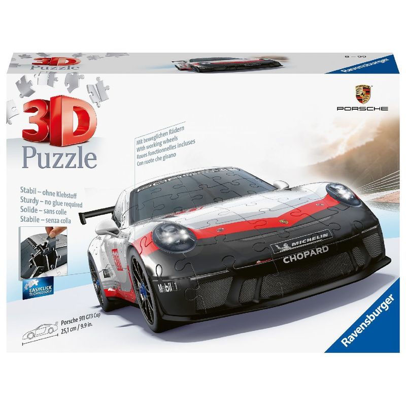Ravensburger 3D Puzzle Porsche 911 GT3 Cup 11557 - Das berühmte Fahrzeug und Sportwagen als 3D Puzzle Auto von Ravensburger Verlag