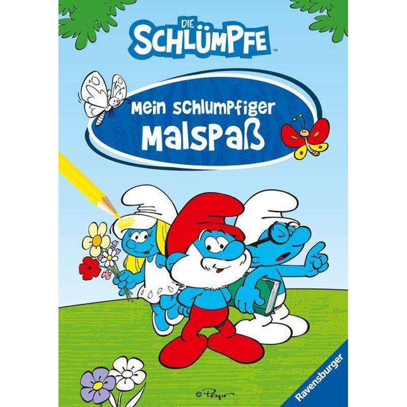Ravensburger Die Schlümpfe - Mein schlumpfiger Malspaß - Malheft für Kinder ab 5 Jahren - Große Wimmelszenen zum Ausmalen von Ravensburger Verlag