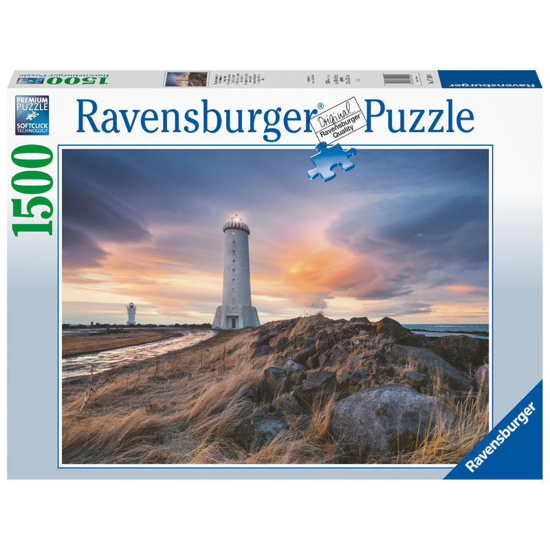 Ravensburger Puzzle 17106 Magische Stimmung über dem Leuchtturm von Akranes, Island 1500 Teile Puzzle von Ravensburger Verlag