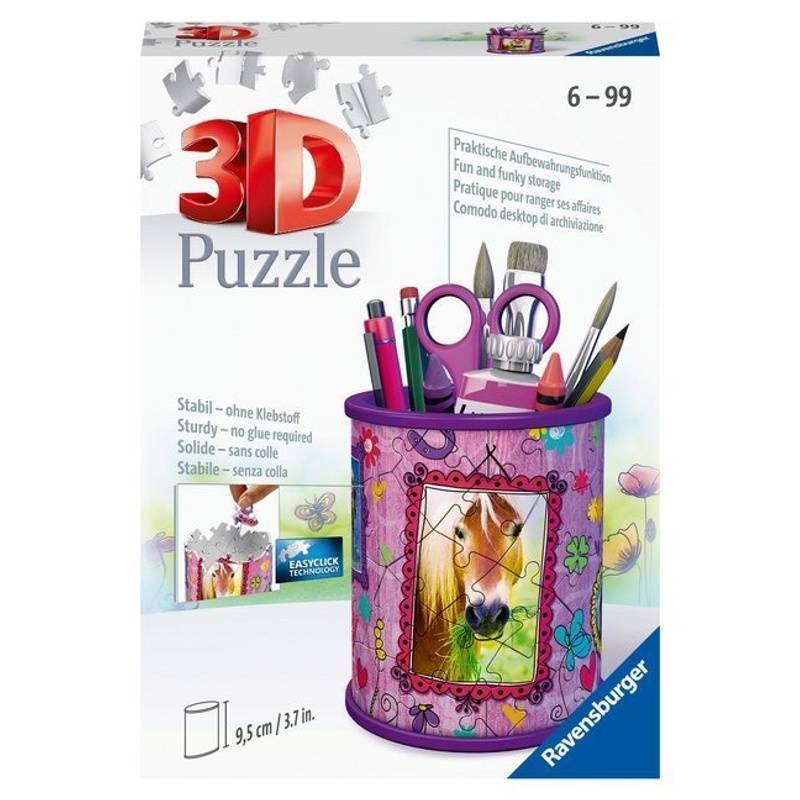 Ravensburger 3D Puzzle 11175 - Utensilo Pferde - 54 Teile - Stiftehalter für Tier-Fans ab 6 Jahren, Schreibtisch-Organizer für Kinder von Ravensburger Verlag