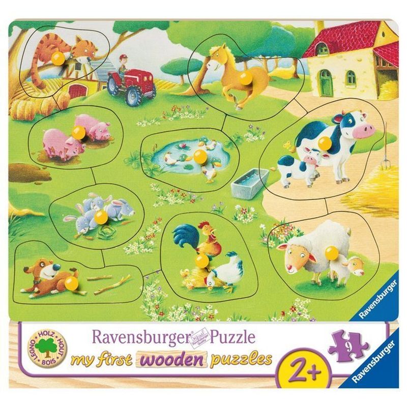 Ravensburger Kinderpuzzle - 03683 Kleiner Bauernhof - my first wooden puzzle mit 9 Teilen - Puzzle für Kinder ab 2 Jahren - Holzpuzzle von Ravensburger Verlag