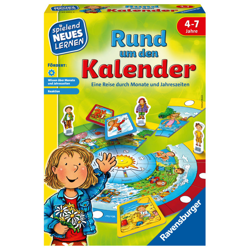 Ravensburger 24984 - Rund um den Kalender - Spielen und Lernen für Kinder, Lernspiel für Kinder von 4-7 Jahren, Spielend Neues Lernen für 2-4 Spieler von Ravensburger Verlag