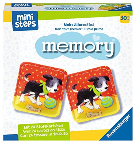 Ravensburger ministeps 4176 Mein allererstes memory - Das klassische Gedächtnisspiel mit 24 Stoff-Karten und süßen Tierkindern, Spielzeug ab 2,5 Jahre von Ravensburger