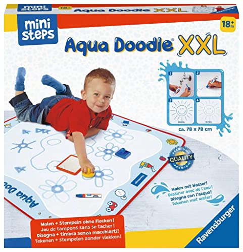 Ravensburger ministeps 4180 Aqua Doodle XXL, Große Malmatte für fleckenfreies erstes Malen mit Wasser, für Kinder ab 18 Monate, inkl. Matte und Stift von Ravensburger