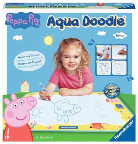 Ravensburger ministeps 4195 Aqua Doodle Peppa Pig - Erstes Malen für Kinder ab 18 Monate, Malset für fleckenfreien Malspaß mit Wasser, mit Matte&Stift von Ravensburger