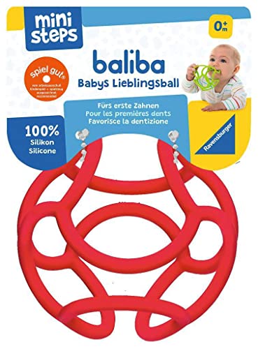 Ravensburger ministeps 4148 baliba - Flexibler Ball, Greifling und Beißring - Baby Spielzeug ab 0 Monate - rot von Ravensburger