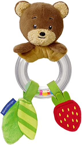 Ravensburger ministeps 4562 Rasselring-Bärchen, Greifling mit Ringrassel und Knister-Geräusch, Baby Spielzeug ab 3 Monaten von Ravensburger