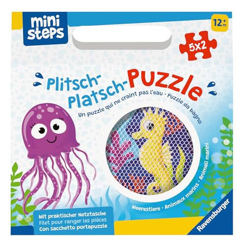 Ravensburger ministeps 4588 Plitsch-Platsch-Puzzle Meerestiere - Outdoor- & Badespielzeug, Spielzeug ab 1 Jahre, inklusive praktischer Netztasche von Ravensburger ministeps