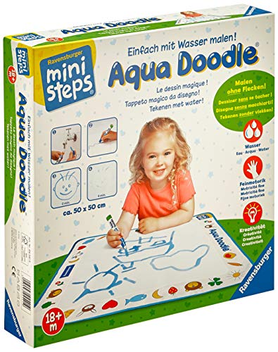 Ravensburger ministeps Aqua Doodle - Malen für Kinder ab 18 Monaten, Kreatives Malset für fleckenfreien Malspaß mit Wasser- inklusive Malmatte und Stift von Ravensburger ministeps