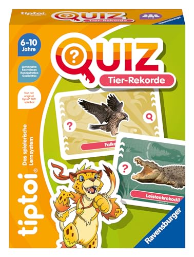 Ravensburger tiptoi 00194 Quiz Tier-Rekorde, Quizspiel für Kinder ab 6 Jahren, für 1-4 Spieler von Ravensburger tiptoi