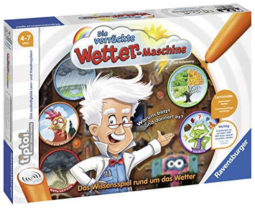 Ravensburger tiptoi Die verrückte Wetter-Maschine Spiel, ab 4 Jahren, Lerne mit Professor Donnerhagel alles über das Wetter von Ravensburger tiptoi