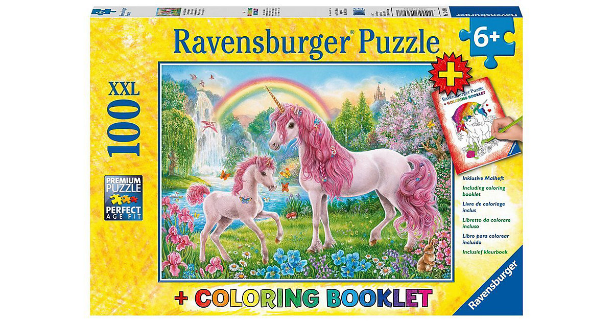 2-tlg. Puzzle & Malbuch Set, 100 Teile XXL, 49x36 cm, Magische Einhörner 2-tlg. Puzzle & Malbuch Set, 100 Teile XXL, 49x36 cm, Magische Einhörner von Ravensburger