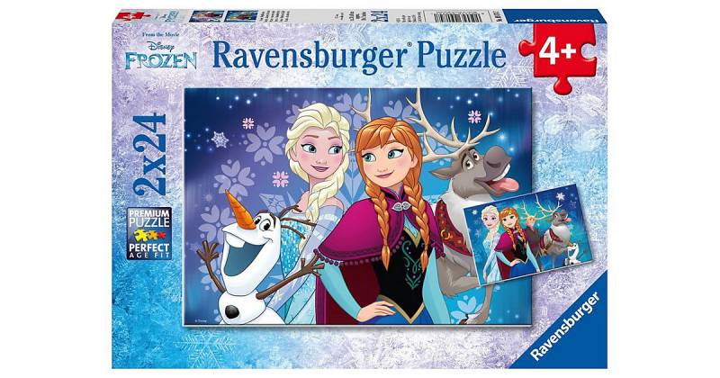 2er Set Puzzle, je 24 Teile, 26x18 cm, Disney Die Eiskönigin Nordlichter von Ravensburger