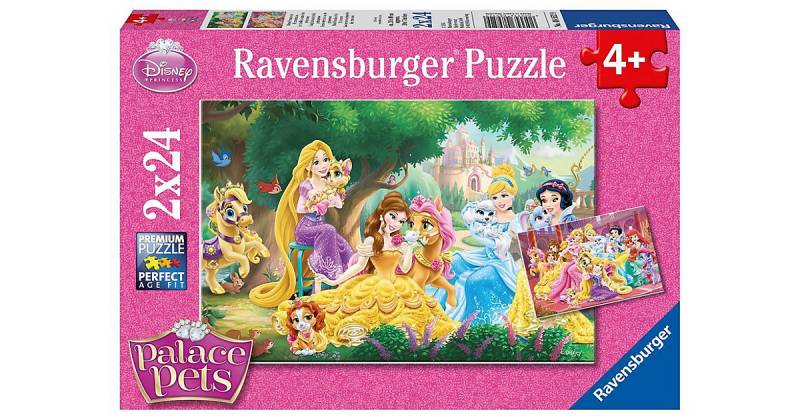 2er Set Puzzle, je 24 Teile, 26x18 cm, Disney Palace Pets Beste Freunde der Prinzessinnen von Ravensburger
