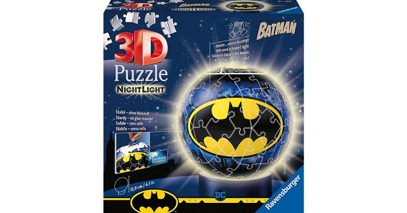 2in1 Nachtlich & puzzleball® Ø13 cm, 72 Teile , Batman von Ravensburger