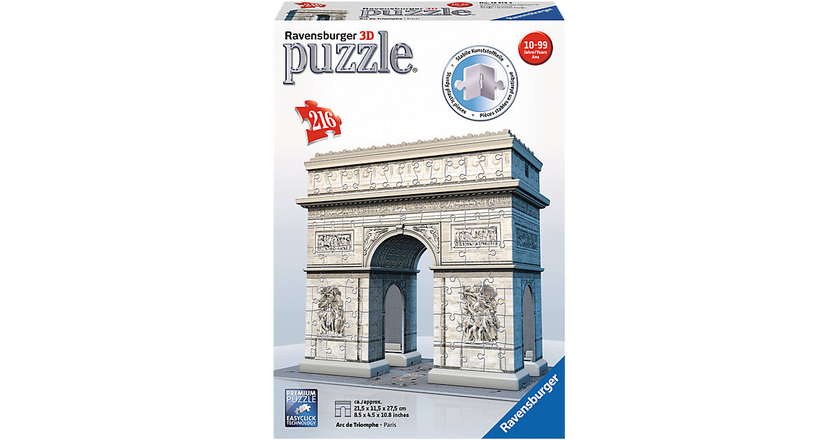 3D Puzzle 216 Teile Arc de Triomphe von Ravensburger