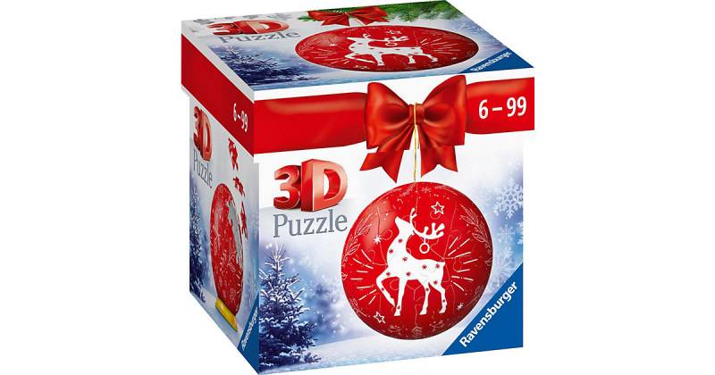 3D Puzzle-Ball Weihnachtskugel Rentier 11495 – 54 Teile – Weihnachtsfans  Kinder von Ravensburger