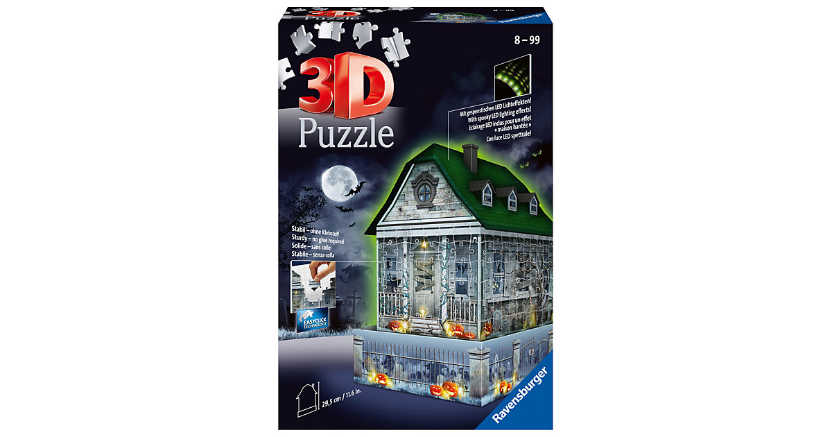 3D-Puzzle Gruselhaus bei Nacht, 216 Teile von Ravensburger