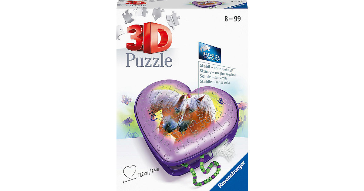 3D-Puzzle Herzschatulle Pferde, 54 Teile von Ravensburger