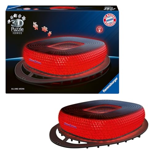Ravensburger 3D Puzzle Iconics: 12008033 Allianz Arena - mit Licht - Das berühmte Stadion des FC Bayern München als beleuchtetes Modell für echte Fans Ravensburger 3D Puzzle Iconics: 12008033 Allianz Arena - mit Licht - Das berühmte Stadion des FC Bayern München als beleuchtetes Modell für echte Fans von Ravensburger
