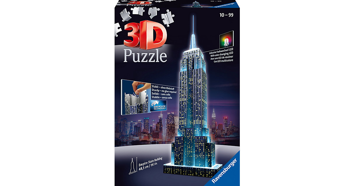 3D-Puzzle Night mit LED, H49 cm, 216 Teile, Empire State Building bei Nacht 3D-Puzzle Night mit LED, H49 cm, 216 Teile, Empire State Building bei Nacht von Ravensburger