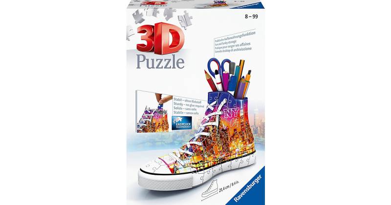 3D-Puzzle Sneaker Utensilo, H12 cm, 108 Teile, Skyline von Ravensburger