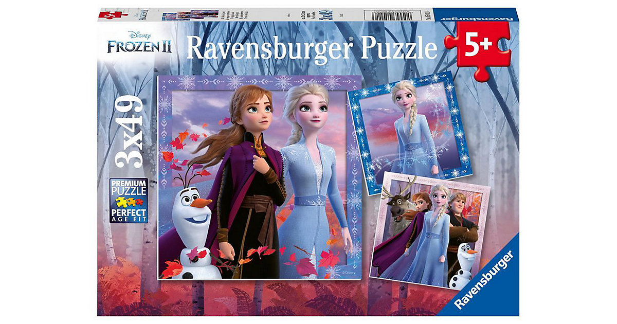 3er Set Puzzle, je 49 Teile, 21x21 cm, Frozen 2 3er Set Puzzle, je 49 Teile, 21x21 cm, Frozen 2 von Ravensburger