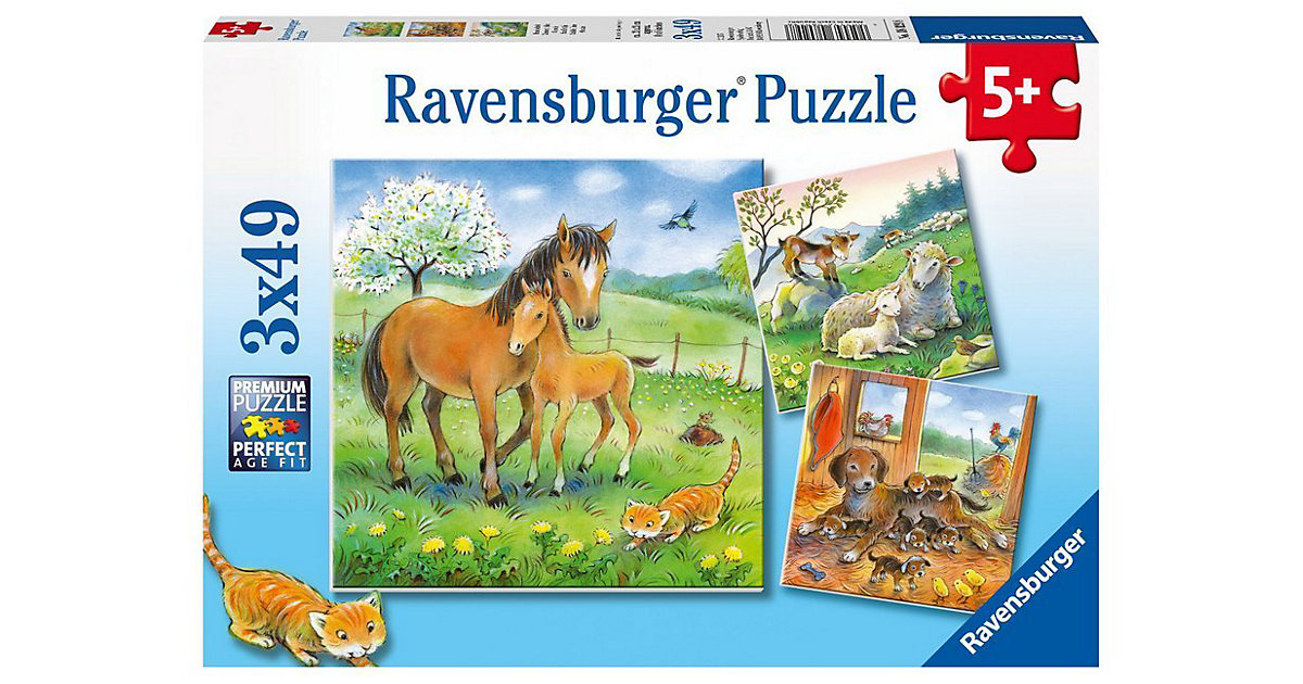 3er Set Puzzle, je 49 Teile, 21x21 cm, Kuschelzeit 3er Set Puzzle, je 49 Teile, 21x21 cm, Kuschelzeit von Ravensburger